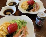 シマダヤざる麺　つけ麺だけど冷やし中華風作り方4写真