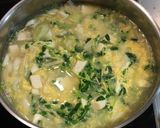 豆腐と豆苗の中華風かき玉スープ作り方5写真