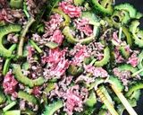 ゴーヤとニラのひき肉みそ炒め作り方5写真