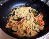 なすとトマトとピーマン☆味噌マヨパスタ作り方7写真