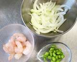海老と玉ねぎ、枝豆のかけ揚げ作り方2写真