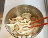 海老と玉ねぎ、枝豆のかけ揚げ作り方5写真