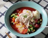 角切りガスパチョと蒸し鶏のそうめん作り方5写真