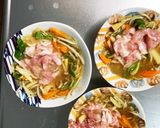豆腐バーグ入玉ねぎ甘酢味豚こま乗ドーム蒸作り方20写真