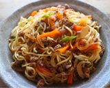 mレンジで絶品☆醤油焼きそば作り方4写真