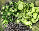 新食感　オクラときゅうりの塩昆布和え　作り方3写真