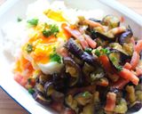 mレンジで茄子とベーコンの甘辛炒め【丼】作り方9写真