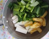 小松菜・長芋の味噌汁♪シャキシャキ食感!作り方2写真