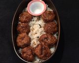 雨月29日 肉団子甘酢あん弁当作り方2写真