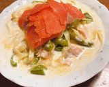 サーモンとピーマンのクリームパスタ作り方5写真