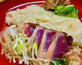 薬味たっぷり鰹のたたき舞茸出汁素麺作り方11写真
