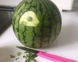 すいかアートでコウペンちゃん！作り方3写真