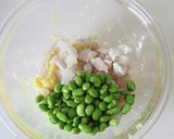ふわふわ〜【エビ枝豆のはんぺん焼き】作り方4写真