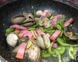 セロリとあさりのクリームパスタ作り方4写真