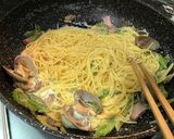 セロリとあさりのクリームパスタ作り方5写真