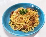 牛肉のクリームパスタ(レトルト牛丼使用)作り方5写真