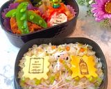 文月６　豚キムチ　スヌーピー弁当作り方8写真