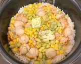 バターは後のせ！ホタテの炊き込みご飯！作り方3写真