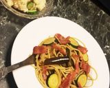 ベーコンなすズッキーニ舞茸和風パスタ作り方13写真