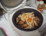 エバラキムチ鍋の素マイルド炊き込みご飯作り方2写真