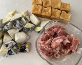 なすと豚薄切り肉　厚揚げのポンラー炒め作り方1写真