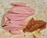 ズッキーニと魚肉ソーセージの梅マヨ和え作り方2写真