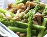 レンジで3分♪アスパラ&しめじバター作り方5写真