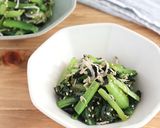 レンジで簡単☆小松菜とおじゃこのごま油味作り方4写真