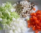 オーツミルクで作る、豆と野菜のチャウダー作り方1写真