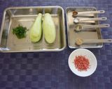 電子レンジで簡単　なすと桜えびの和え物♡作り方1写真