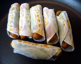 大葉チーズin餃子の皮巻き巻きソーセージ作り方4写真