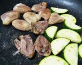 犬ご飯　鶏ハツの夏野菜炒め作り方3写真