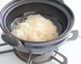 牛肉と卵の土鍋焼きライスパスタ作り方4写真
