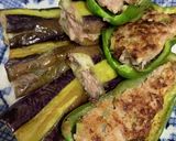 ☆茄子の挽肉挟み焼き&ピーマンの肉詰め☆作り方10写真