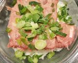 マグロ丼♡&花ハムサラダ&野菜チーズ炒め作り方2写真