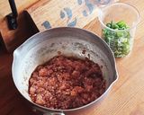 鶏そぼろとおネギの玉子焼き作り方1写真