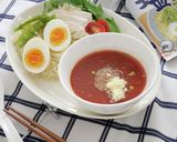 塩ラーメンでつくる冷やしトマトつけ麺作り方4写真