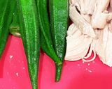 オクラと鶏の胡麻味噌あえ　#夏野菜作り方3写真