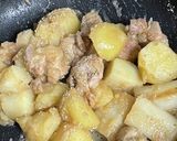 あごだしつゆで鶏肉とじゃがいもの煮物作り方4写真