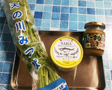 みつ葉とさば缶のゆず胡椒和え作り方1写真