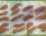 我が家のお弁当定番、ささみの味噌大葉巻き作り方2写真