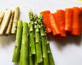 簡単 肉巻き野菜 市販タレで作り方1写真