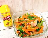 厚切りベーコンと人参小松菜のカレー炒め作り方5写真