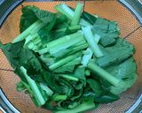 簡単！牛こま肉と小松菜の花椒辣醤炒め♬作り方1写真