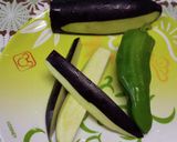 茄子とピーマンの大葉味噌炒め⭐︎油なし作り方1写真