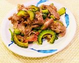 ゴーヤと牛肉の梅肉炒め作り方4写真