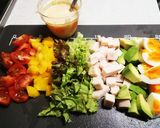 コブサラダを乗せた・ごま味冷やしあえ麺作り方1写真