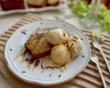 アイスを添えて冷たい夏のバナナケーキ作り方6写真