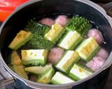 夏バテ解消！【圧力鍋】ゴーヤと豚肉のお粥作り方3写真