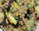大豆ひき肉で茄子ズッキーニの汁なし麻婆風作り方5写真